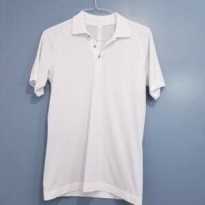 Lululemon Striped Collared Polo Shirt 1/4 Button Short Sleeves